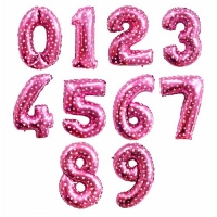 Шар фольгированный Цифра Розовый с рисунком